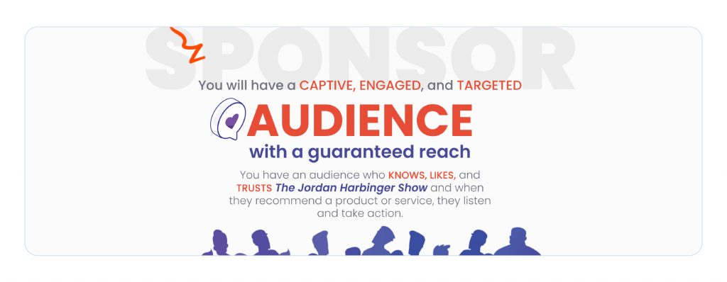 A screenshot of Jordan Harbinger's sponsor pitch landing page.